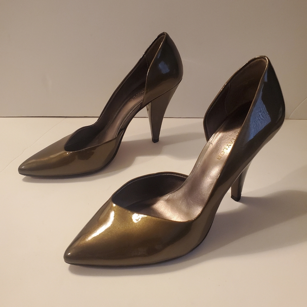Olive Leather Heels